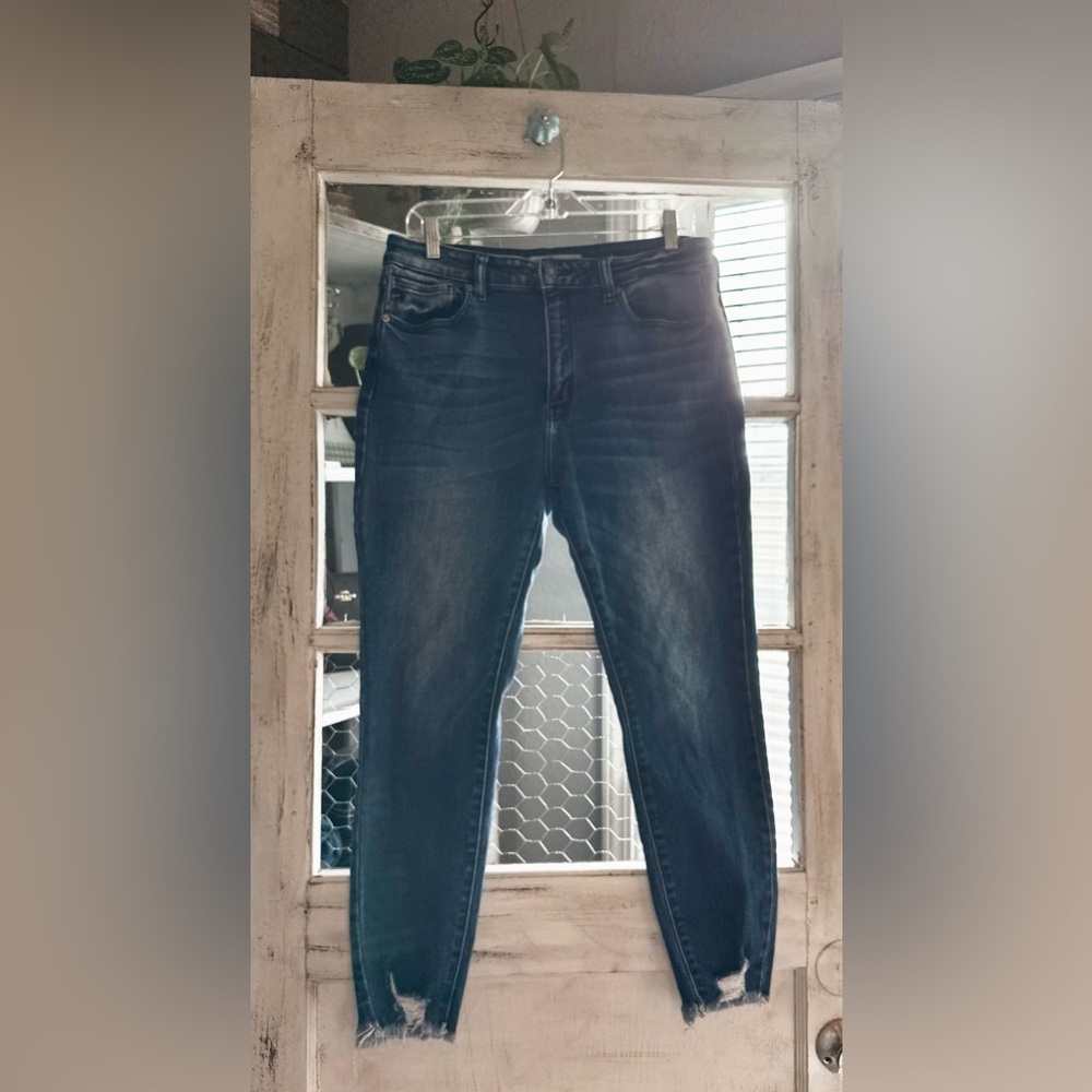 KanCan | Deep Indigo Denim With a raw hem